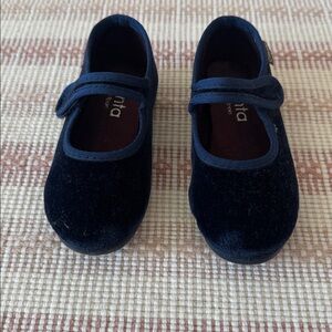 Navy Velvet Cienta Mary Jane Shoes